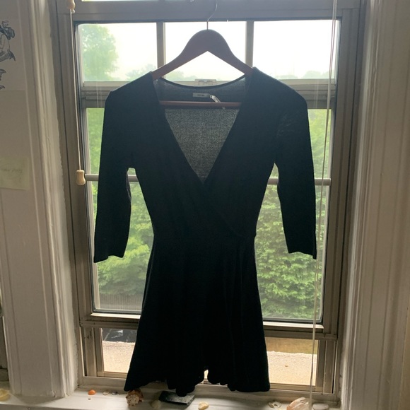 Black ballet wrap dress from Urban Outfitters - Picture 1 of 3
